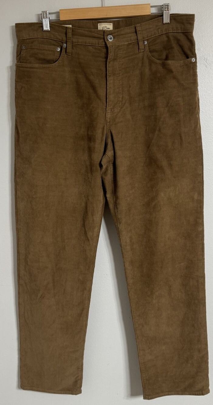 J.Crew Corduroy Pant Mens 34X32* Brown 5 Pocket Vintage Style Classic Straight